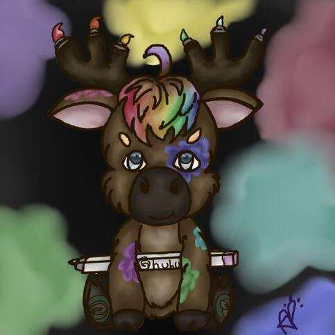 Paint Splatter Moose