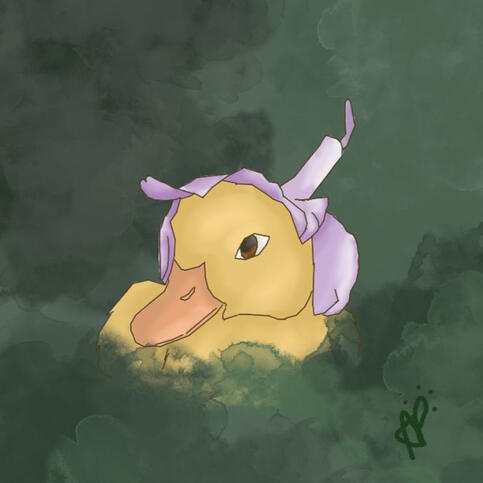 Ducky with a Flower Hat