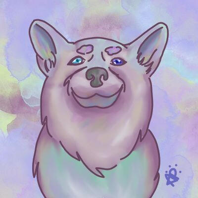 Pastel Rainbow Dog (Eyes Open)